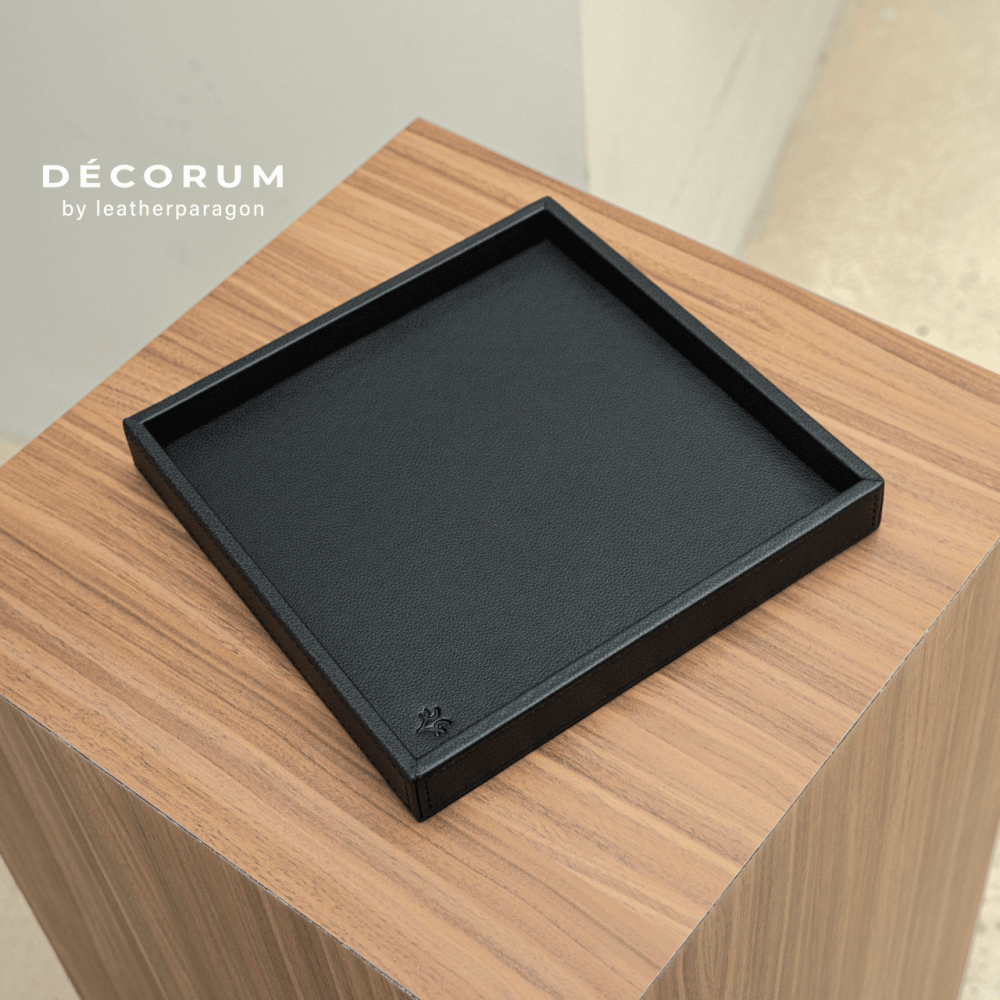 ถาดหนังสี่เหลี่ยม Decorum 24x24x3 cm สีเทา_1